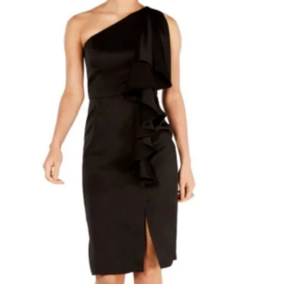 vince camuto one shoulder ruffle dress Vince Camuto Women's Floral One Shoulder High Low Dress Orange